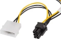 Lanberg Molex x2 - PCIe 6-pin, 0.15m, Żółty