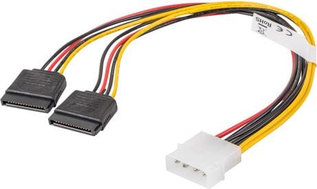 Lanberg Molex - SATA x2, 0.3m, Wielokolorowy