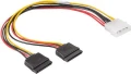 Lanberg Molex - SATA x2, 0.3m, Wielokolorowy