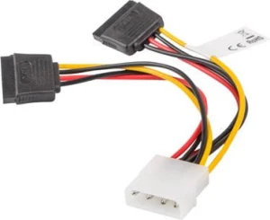 Lanberg Molex - SATA x2, 0.15m, Wielokolorowy