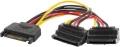 Lanberg SATA 15-pin - SATA 15-pin x2, 0.15m, Wielokolorowy