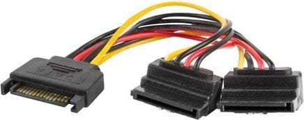 Lanberg SATA 15-pin - SATA 15-pin x2, 0.15m, Wielokolorowy