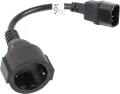 Lanberg IEC 320 C14 - Schuko, 20cm, czarny