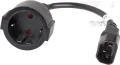 Lanberg IEC 320 C14 - Schuko, 20cm, czarny