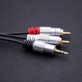 Qoltec Jack 3.5mm - RCA (Cinch) x2 1m czarny