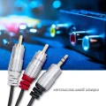 Qoltec Jack 3.5mm - RCA (Cinch) x2 1m czarny