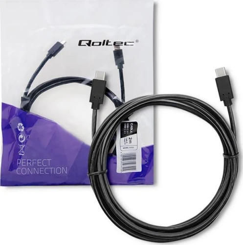 Qoltec USB-C - USB-C 2.5 m Czarny