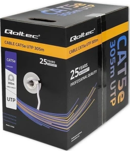 Qoltec skrętka UTP | CAT5E | 305m | PVC szary