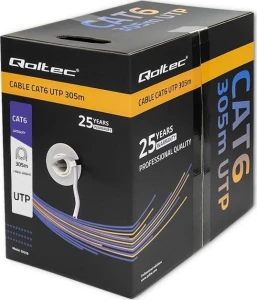Qoltec skrętka UTP | CAT6 | 305m | PCV szary