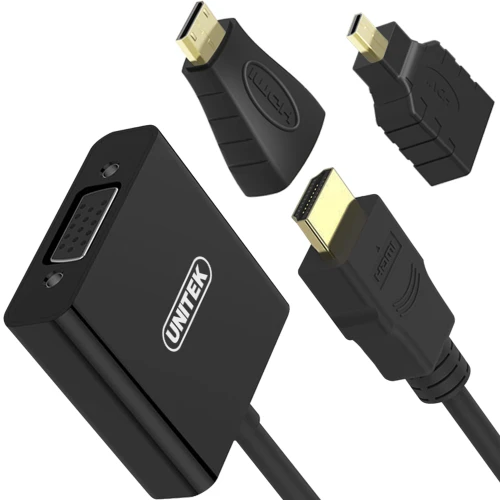 Unitek HDMI Micro - HDMI HDMI - D-Sub (VGA) + Jack 3.5mm HDMI Mini - HDMI czarny