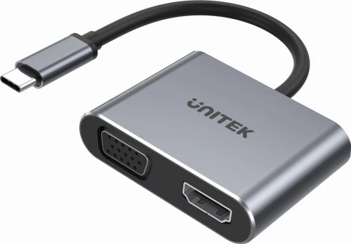 Unitek Adapter USB-C na HDMI 4K@60Hz i VGA FullHD