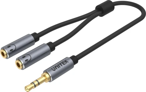 Unitek Jack 3.5mm - Jack 3.5mm x2 0.2m czarny