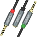 Unitek Jack 3.5mm - Jack 3.5mm x2 0.2m srebrny