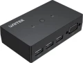 Unitek Przełącznik KVM 2-in 1-out, 2xVGA, 3xUSB-A