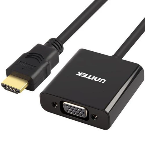 Unitek HDMI - D-Sub (VGA) + Jack 3.5mm czarny