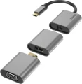 Hama Premium USB-C - DisplayPort Mini + HDMI + VGA Szary