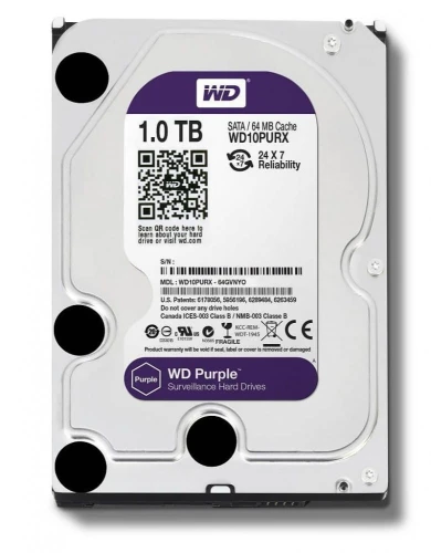 Dysk HDD Western Digital Purple 1TB 3,5'' 64MB SATAIII WD10PURZ