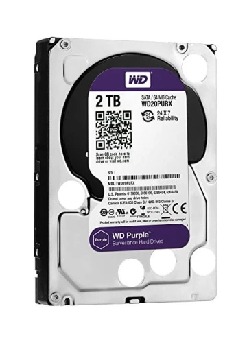 Dysk HDD Western Digital Purple 2TB 3,5'' 64MB  SATAIII WD20PURZ