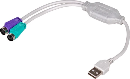 Akyga USB - PS/2 x2 Biały