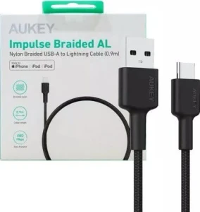 Aukey CB-CD30 USB-A - USB-C 0.9 m Czarny