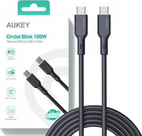 Aukey CB-SCC101 USB-C - USB-C 1 m Czarny