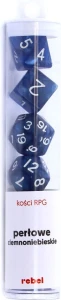 Rebel Komplet kości RPG Perłowe - Ciemnoniebieskie