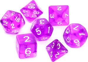 Rebel Komplet kości RPG kryształowe fioletowe