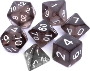 Rebel Komplet kości RPG kryształowe czarne