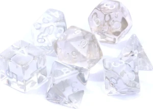 Rebel Komplet kości RPG kryształowe przezroczyste