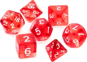 Rebel Komplet kości RPG kryształowe czerwone
