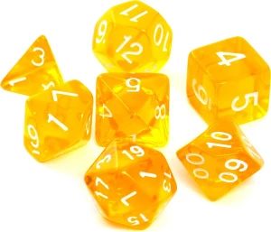 Rebel Komplet kości RPG kryształowe żółte
