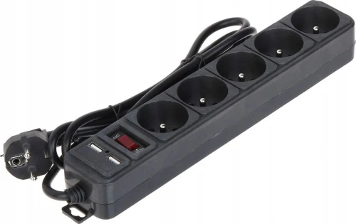 Akyga AK-SP-05U 5 gniazd 1.8 m czarna