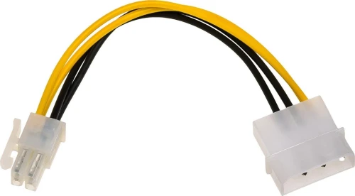 Akyga AK-CA-12 Molex - ATX/EPS 4-pin, 0.15m, Żółty