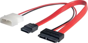 Akyga AK-CA-45 SATA - SATA Slimline + Molex, 0.2m, Czerwony