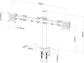 Art Uchwyt biurkowy na 2 monitory 13" - 27" L-02