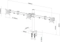 Art Uchwyt biurkowy na 3 monitory 13" - 20" L-03A