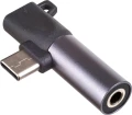 Akyga AK-AD-62 USB-C - Jack 3.5mm + USB-C Czarny