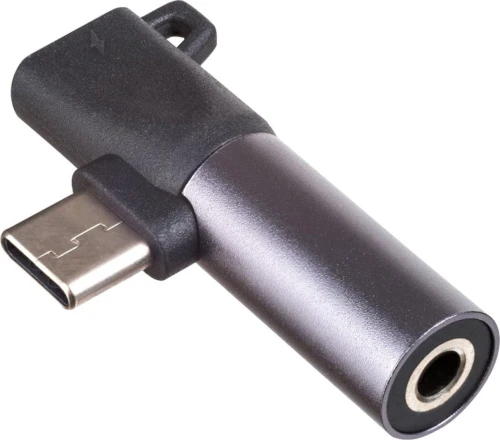 Akyga AK-AD-62 USB-C - Jack 3.5mm + USB-C Czarny
