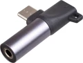 Akyga AK-AD-62 USB-C - Jack 3.5mm + USB-C Czarny