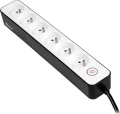 Tracer Zebra przeciwprzepięciowa 6 gniazd 1.5 m biało-czarna