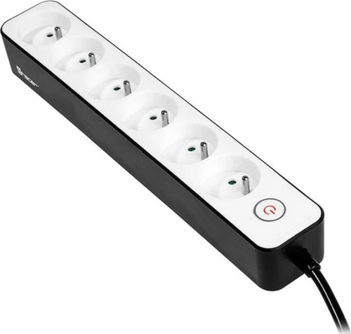 Tracer Zebra przeciwprzepięciowa 6 gniazd 1.5 m biało-czarna