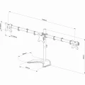 Art Stojak biurkowy na 3 monitory 13" - 27" L-22N