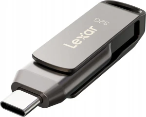 Pendrive Lexar | 2-in-1 Flash Drive | JumpDrive Dual Drive D400 | 32 GB | USB 3.1 | Grey