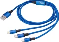 Akyga USB-A - USB-C + microUSB + Lightning 1.2 m Niebieski