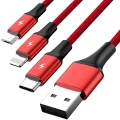 Unitek C4049RD USB-A - USB-C + microUSB + Lightning 1.2 m Czerwony