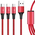 Unitek C4049RD USB-A - USB-C + microUSB + Lightning 1.2 m Czerwony