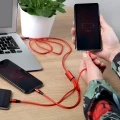 Unitek C4049RD USB-A - USB-C + microUSB + Lightning 1.2 m Czerwony