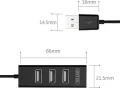 Unitek Y-2140 BLACK 4x USB-A 2.0