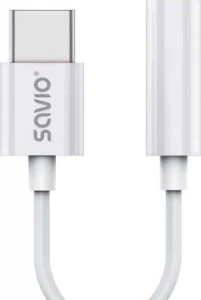 Savio SAVAK-51 USB-C - Jack 3.5mm Biały