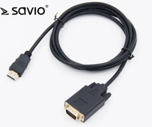 Savio SAVKABELCL-103 HDMI - D-Sub (VGA) 1.8m czarny